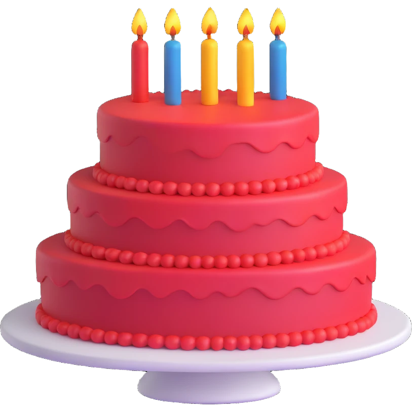 red birthday cake emoji