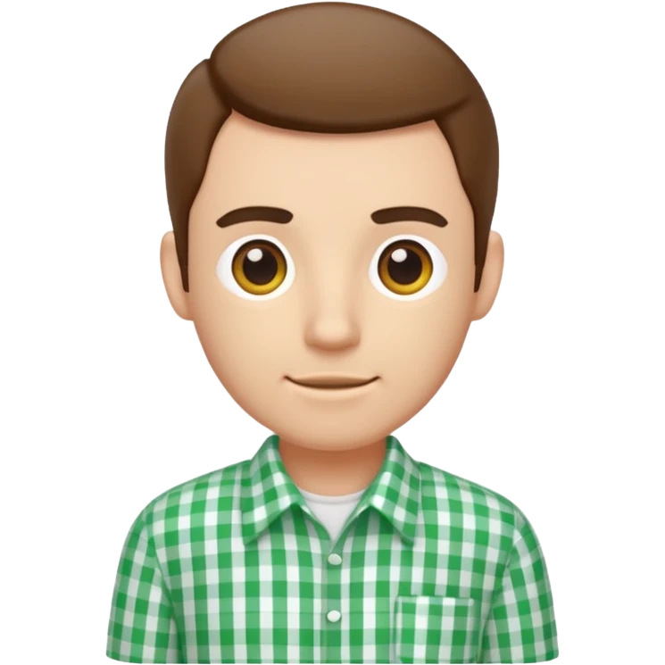 green white gingham shirted man emoji