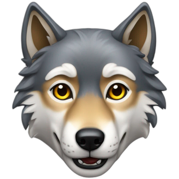a Wolf hyper réalistic  emoji
