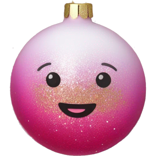 Pink ombre Christmas ornament with glitter  emoji