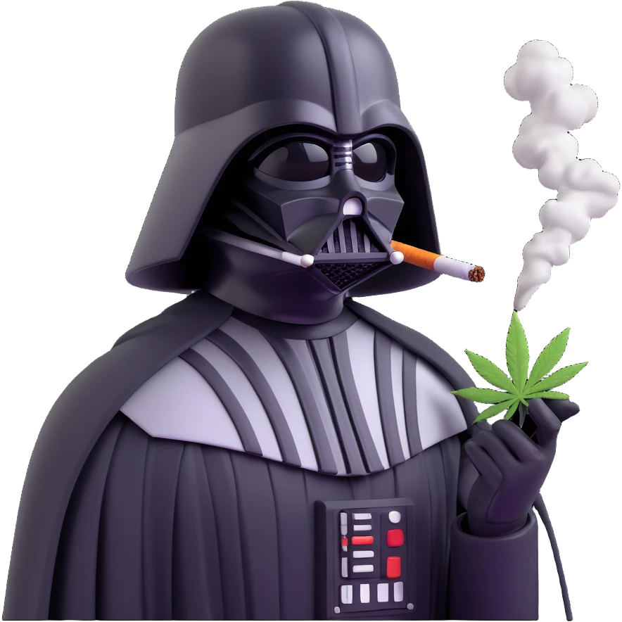 darth vader smoking cannabis emoji
