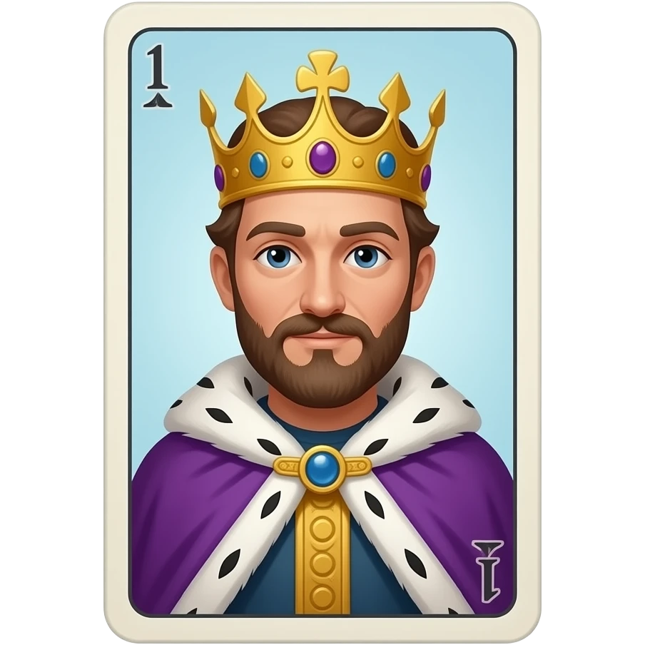 purple cape King inside Tarot Card emoji