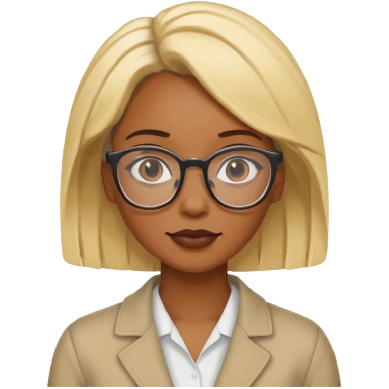 Blonde black woman wearing glasses emoji