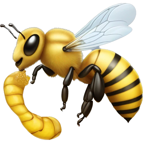 the body of a honey bee have a yellow Python head emoji