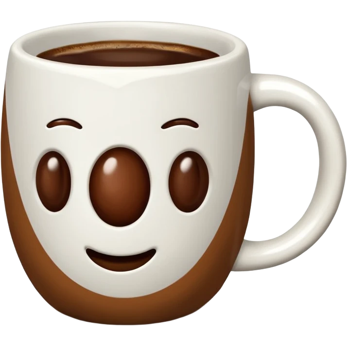 Coffee Mug with coffee bean synbol emoji