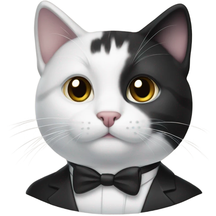 Cat with tuxedo  emoji