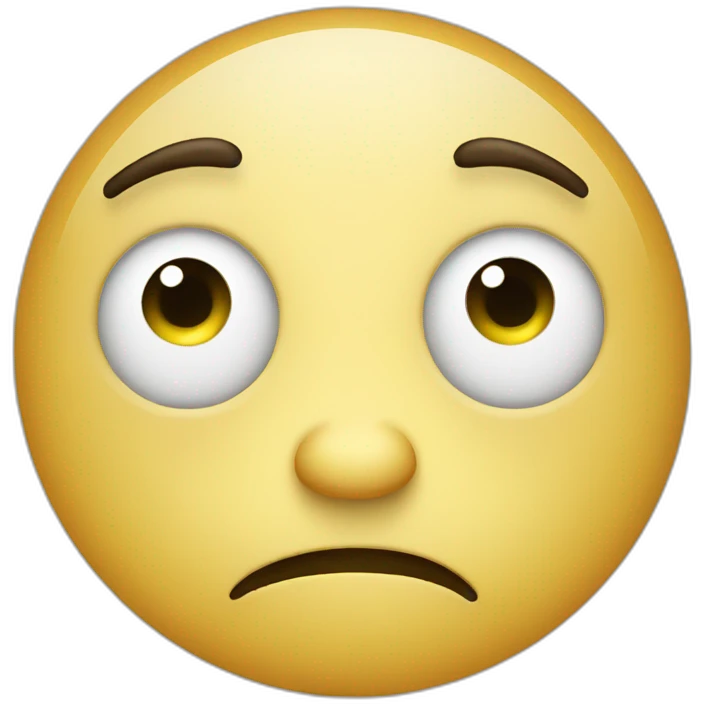 Sad eyes with fake smile emoji