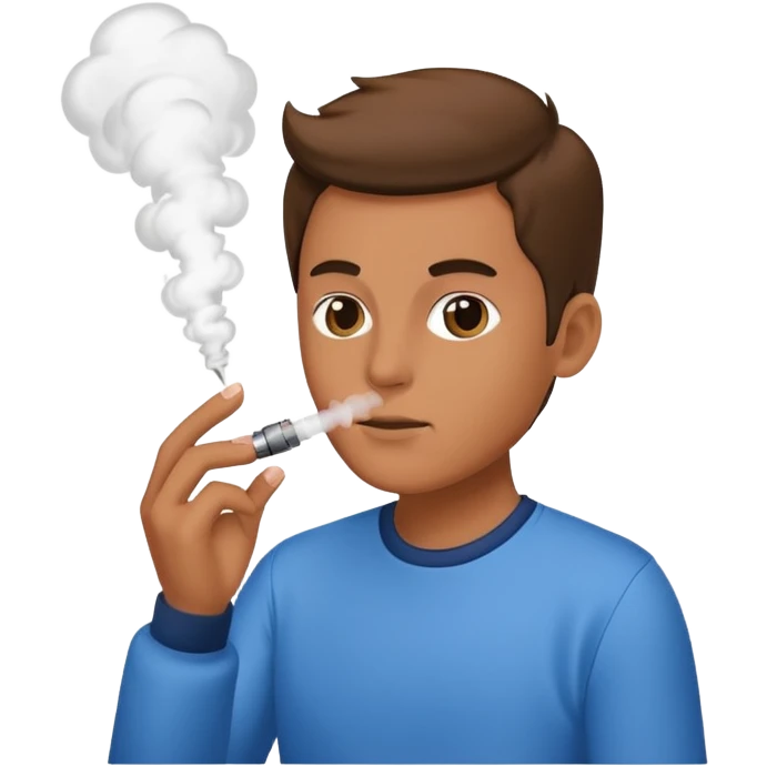 Someone hitting a vape emoji