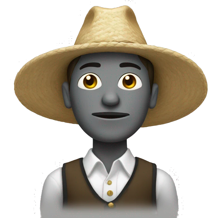 Hombre con sombreo blanco emoji