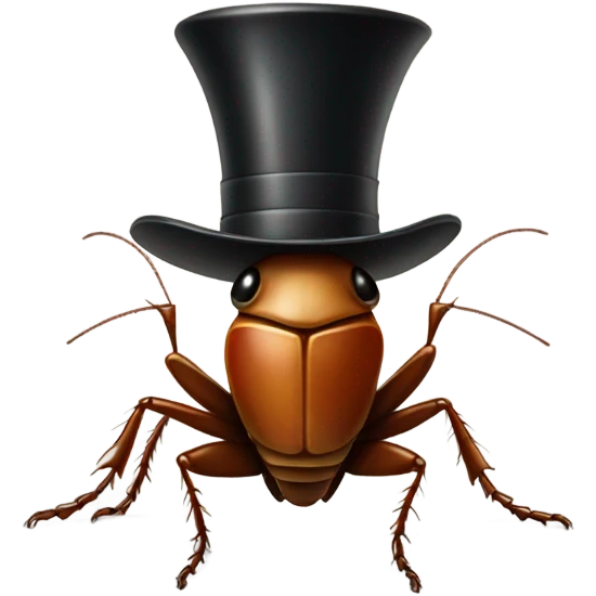 Cockroach with a top hat  emoji