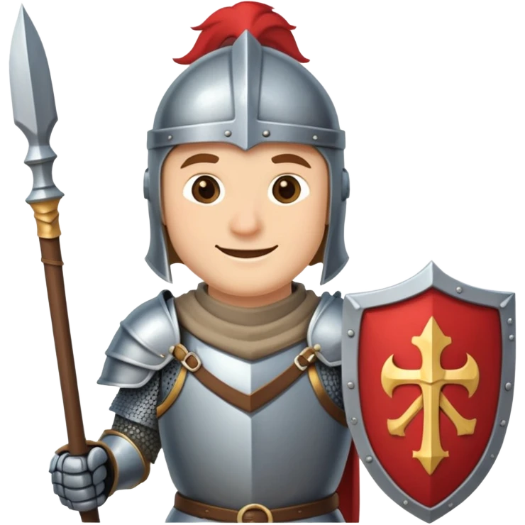 smiling knight holding a spear emoji