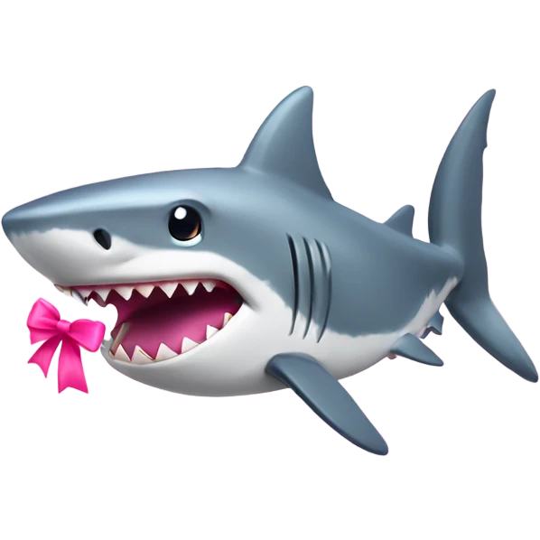 Shark with pink bow emoji
