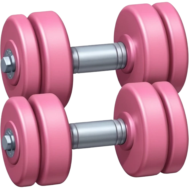 dumbbells lying on top of each other in a soft pink color emoji