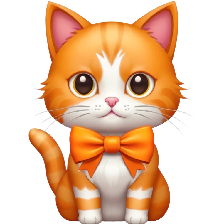 Cat wearing bow emoji
