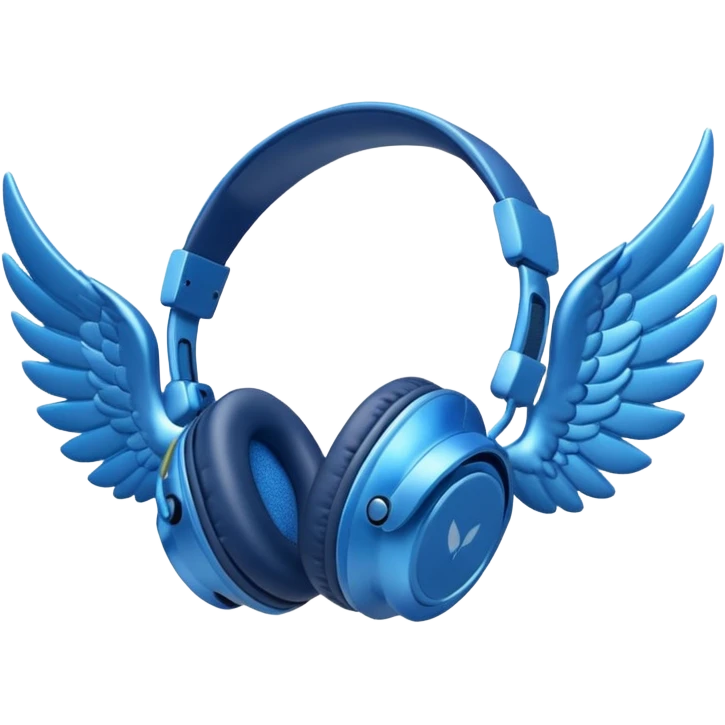 blue headphones with wings emoji
