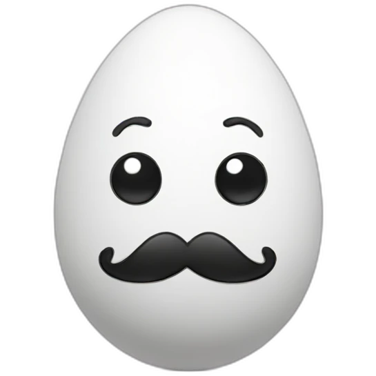 egg with a mustache emoji