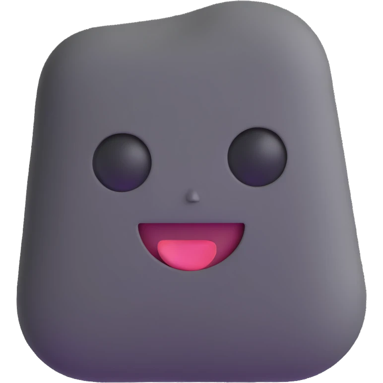 stone character with a cute face emoji