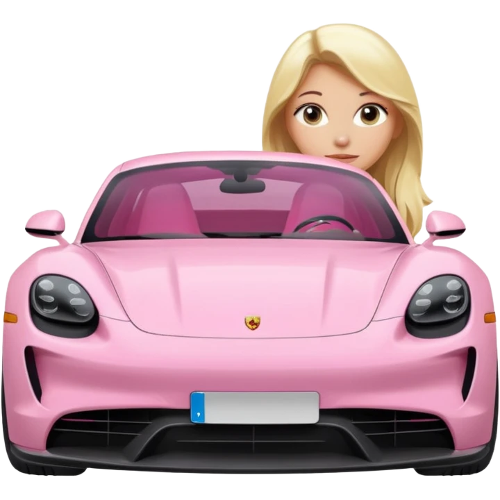 pink Porsche taycan blonde girl emoji