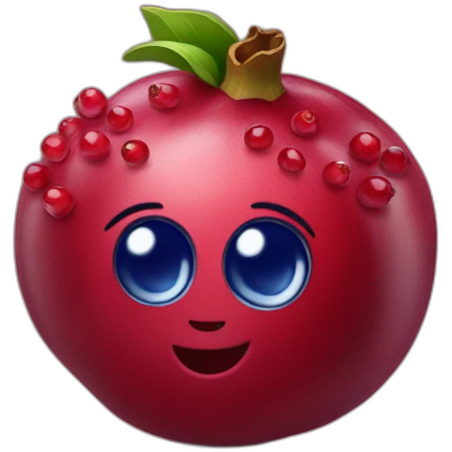 Pomegranate and blueberryQ emoji