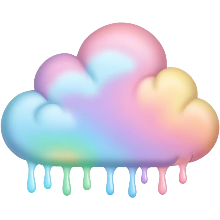 melted pastel rainbow puffy cloud background  emoji