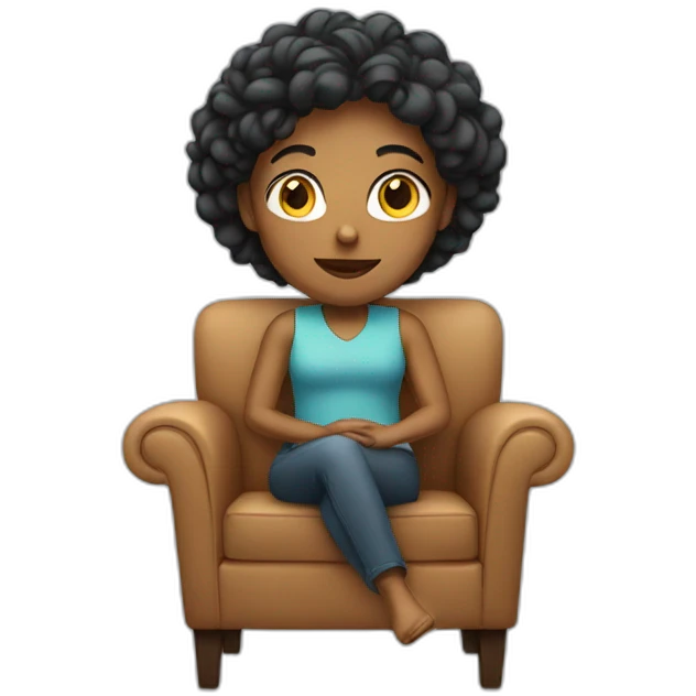 women sitting in chair emoji