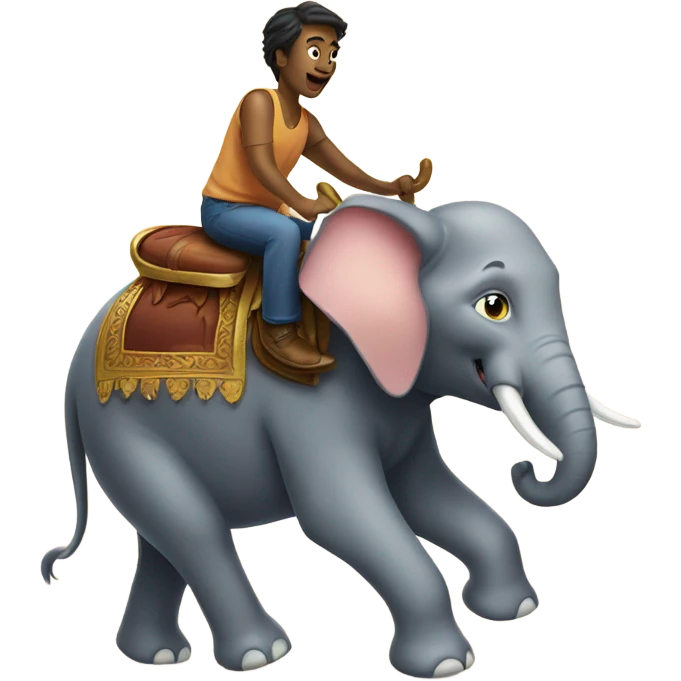 Cat riding an elephant emoji