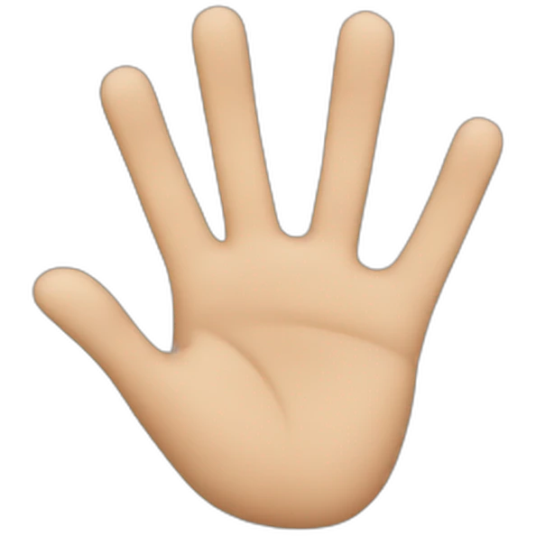 Hand with three fingers emoji
