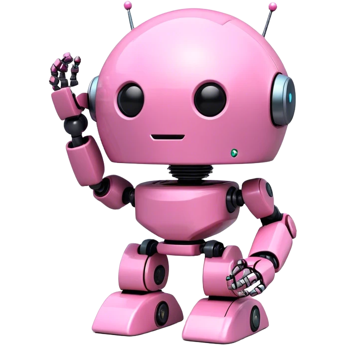3d all-pink robotic earth emoji