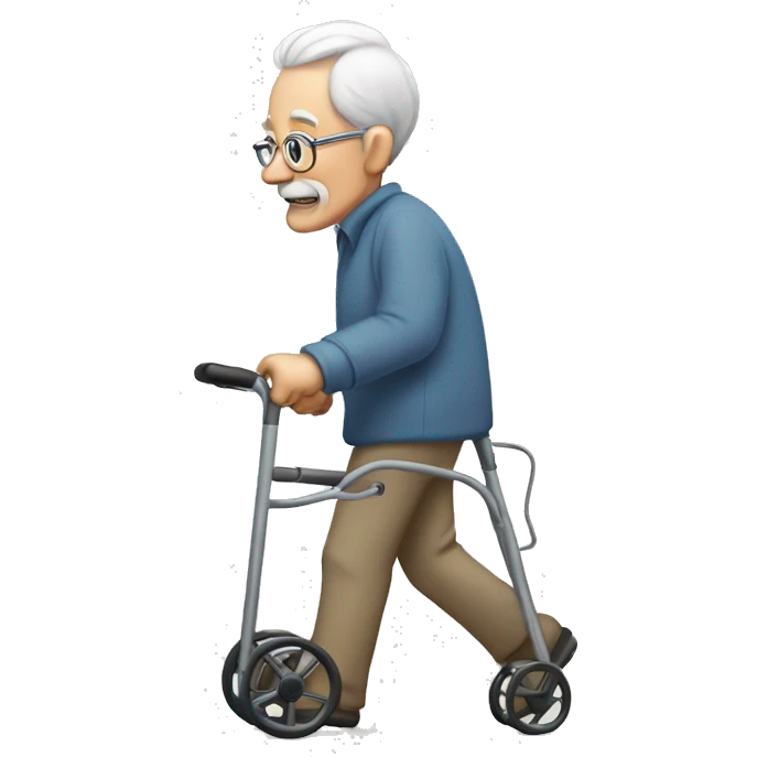 Old Man walking with rollator emoji