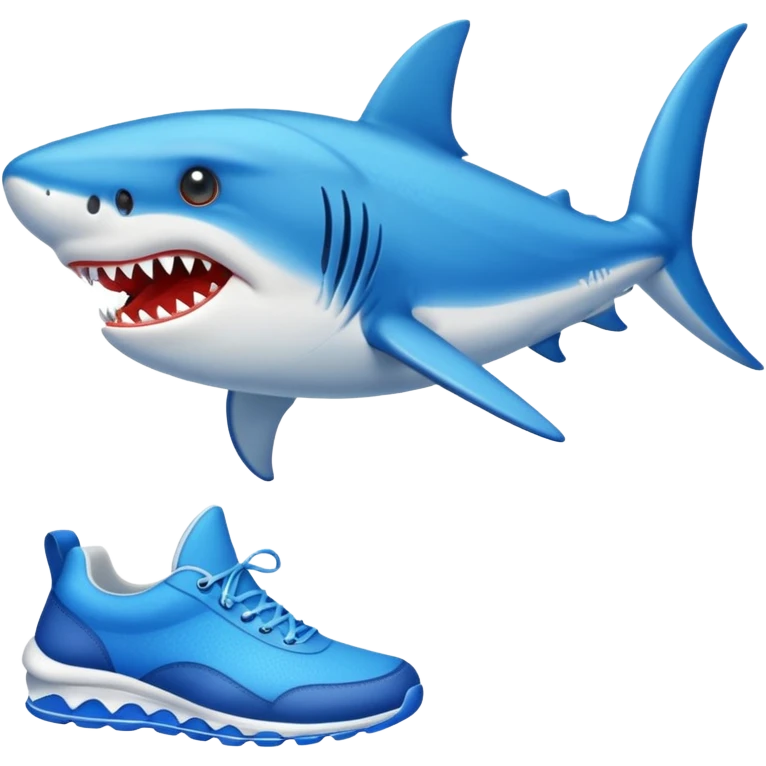 Tiburón con zapatos azules  emoji