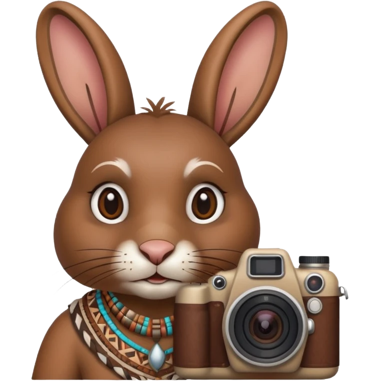 rabit, tribal ethnic ancient rabit with camera emoji