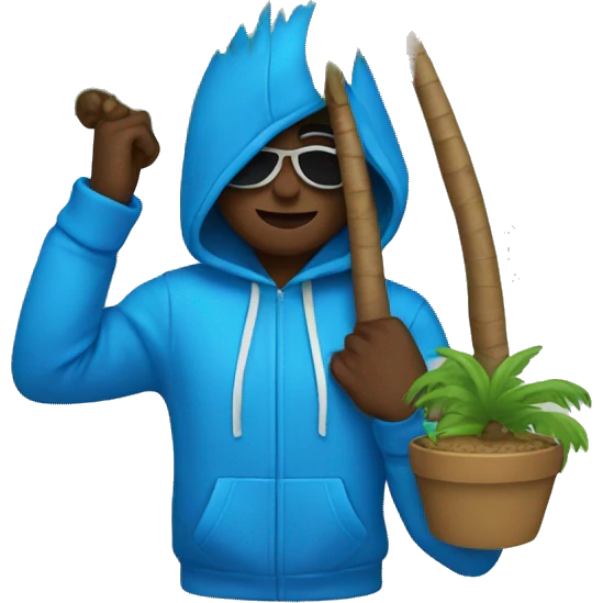 blue hoodie with palm tree  emoji