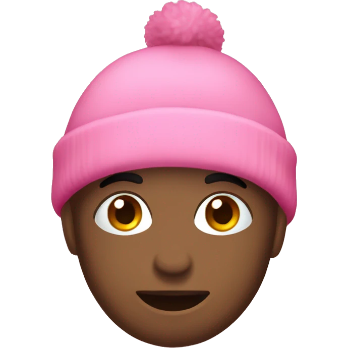 Pink beanie hat holiday emoji