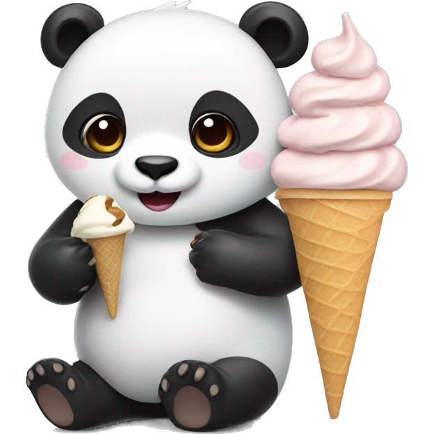 Panda eating ice cream emoji