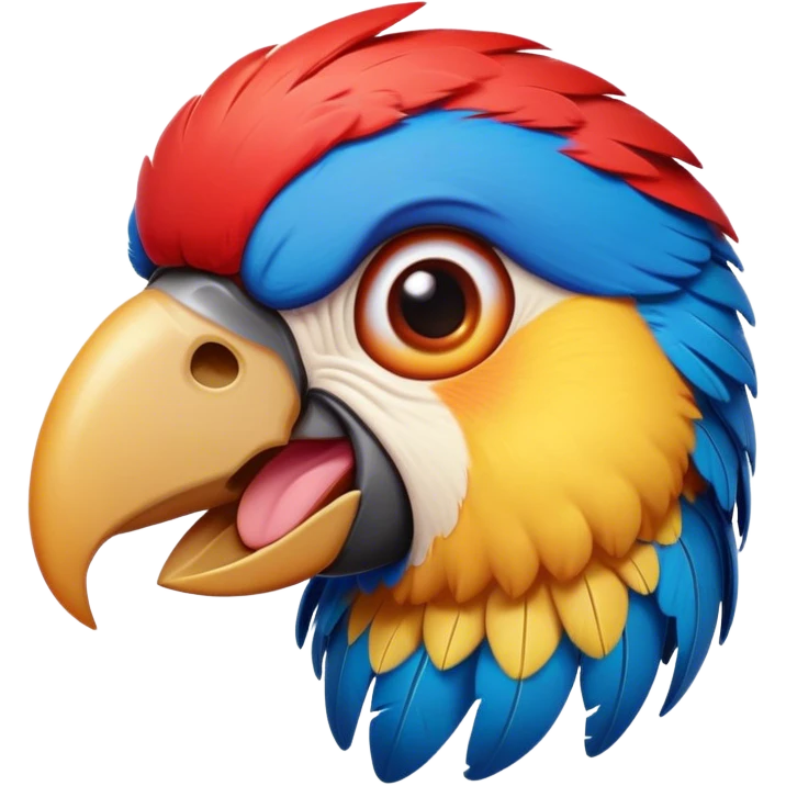 Cinematic Realistic Comical Macaw Portrait Emoji, Head tilted dramatically with an exaggeratedly amused expression, featuring a striking array of vividly detailed scarlet and blue feathers with bold natural accents and wide, expressive eyes full of playful disbelief, rendered with lifelike texture and vibrant hues, high shine, dramatic yet playful, styled with an air of cheeky avian mischief, soft glowing outline, capturing the essence of a spirited and over‐the‐top macaw that looks ready to flap its way into viral fame! emoji