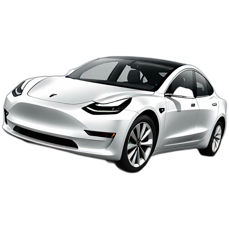 A Tesla model 3 emoji