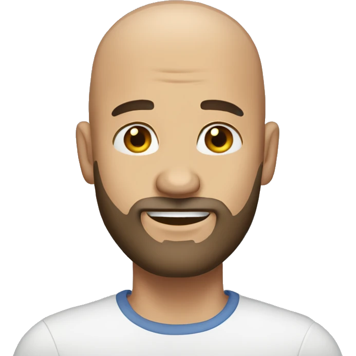 Bald man with beard. Very handsome.  emoji