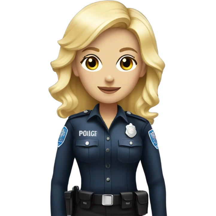 Blonde female in glittery police outfit emoji
