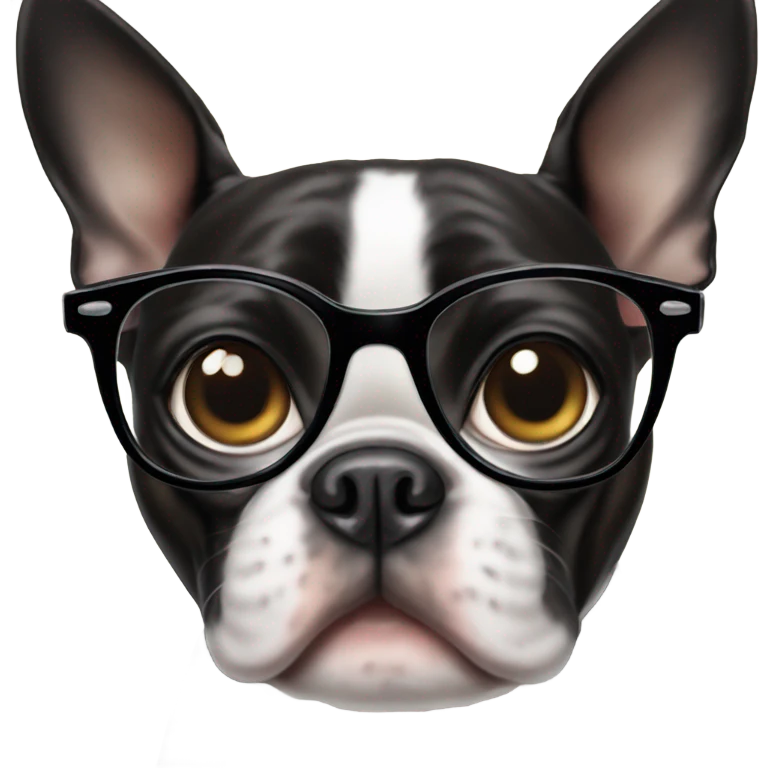 Boston terrier with glasses emoji