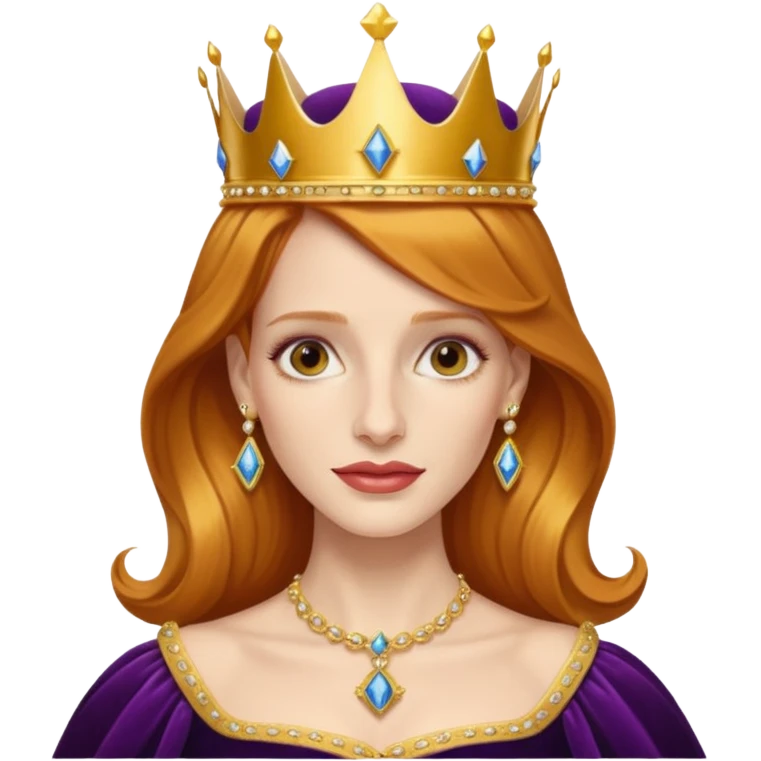 Jessica Chastain, as a queen emoji
