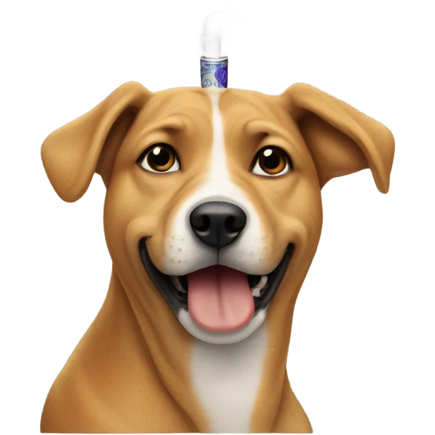Dog smoking emoji
