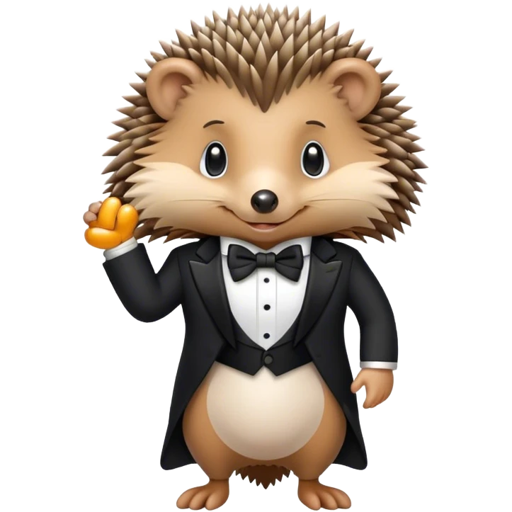Hedgehog wearing a tuxedo emoji