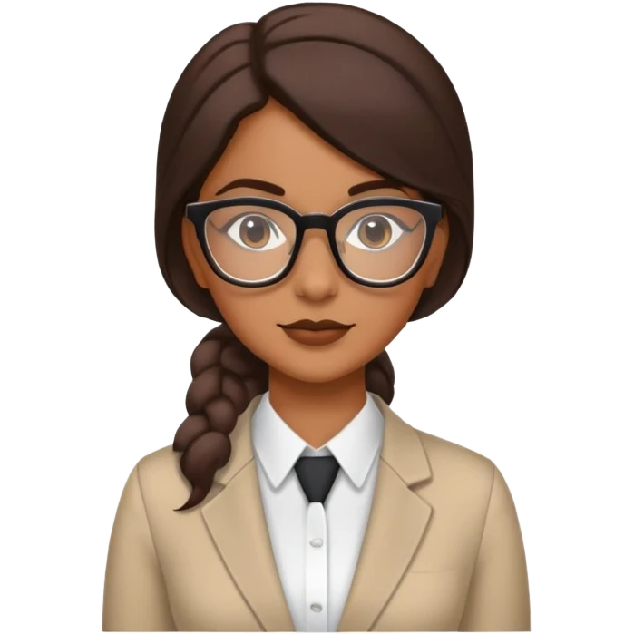 an accountant, female, gen z, modern, latina, glasses emoji