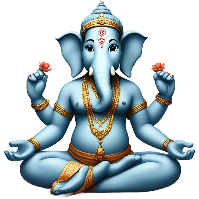Ganesha doing yoga emoji