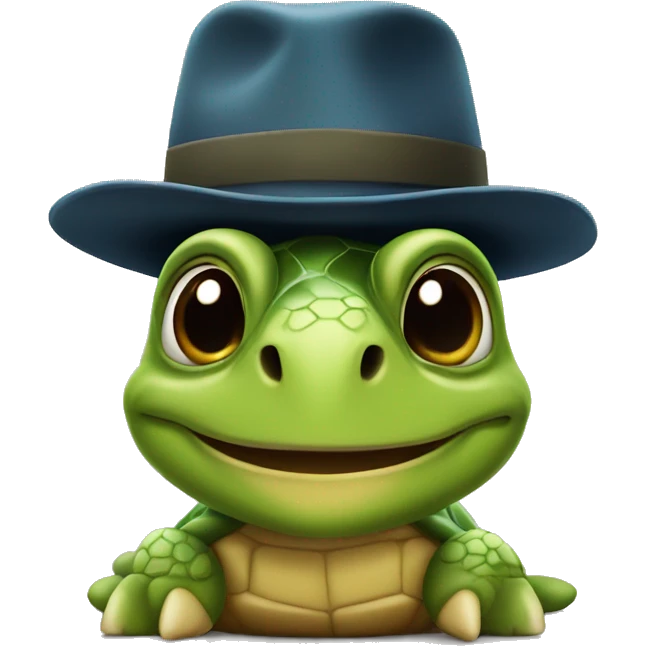 Turtle wearing a hat  emoji