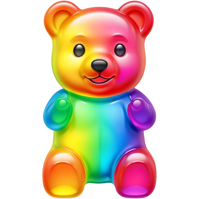 Gummy bear neon rainbow  emoji