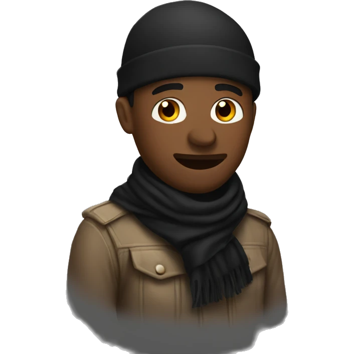 a roadman emoji with black scarf emoji