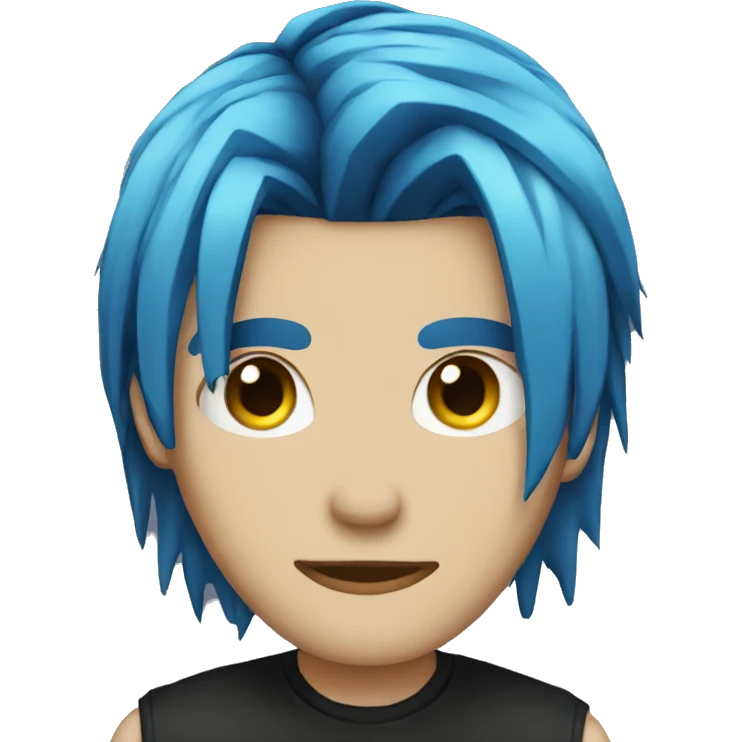 emo guy blue hair  emoji