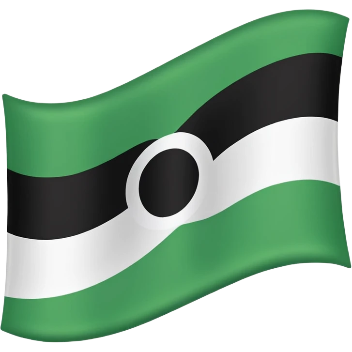 Белый, зеленый, черный флаг emoji