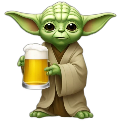 Yoda qui boit une bière emoji